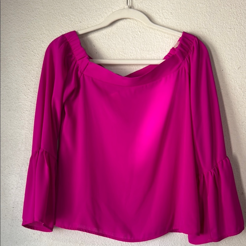 Women's Carmela Neon Berry Off-Shoulder Top NWT